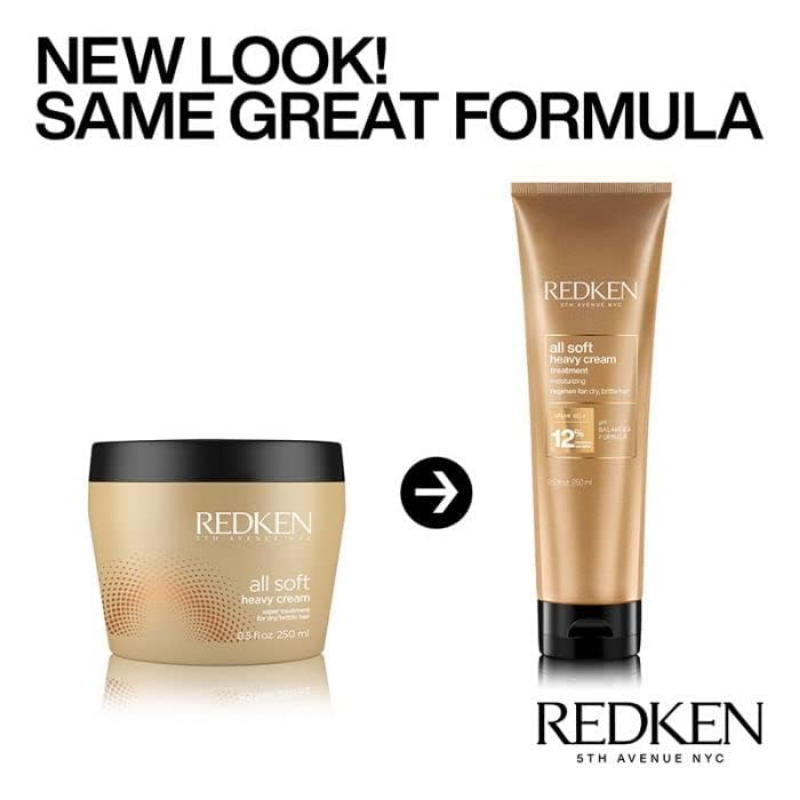 Redken - All Soft - Champú 300 ml + Acondicionador 300 ml + Crema Pesada 250 ml