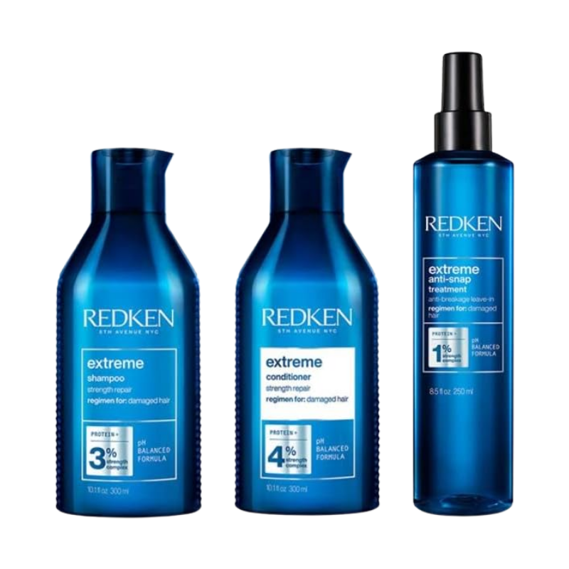Redken - Extreme - Champú 300 ml + Acondicionador 300 ml + Paquete Antibroches 250 ml