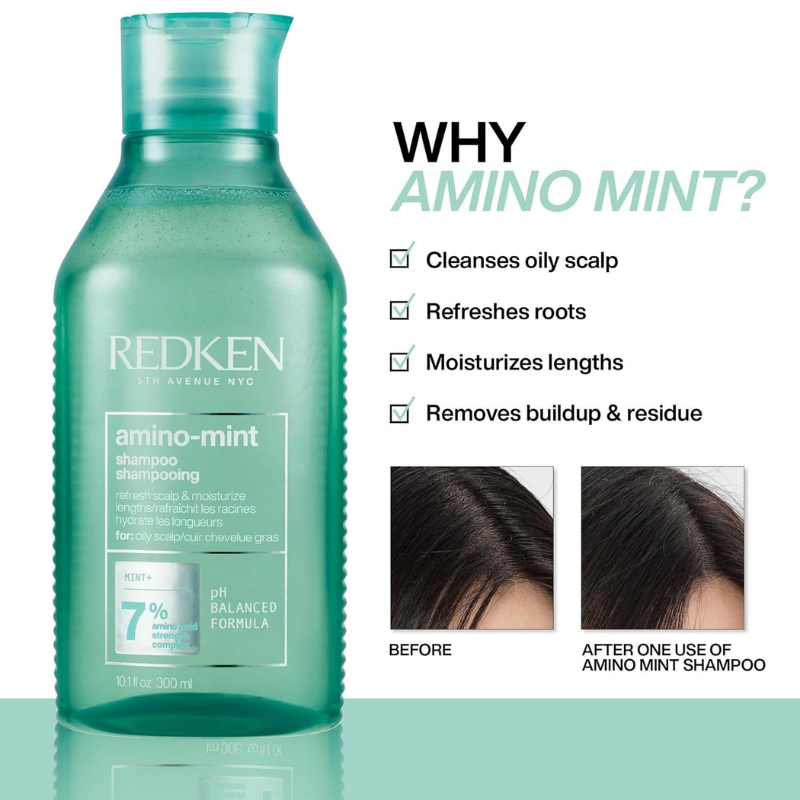 Redken - Amino-Mint - Champú Doble Cuero Cabelludo - 300 ml