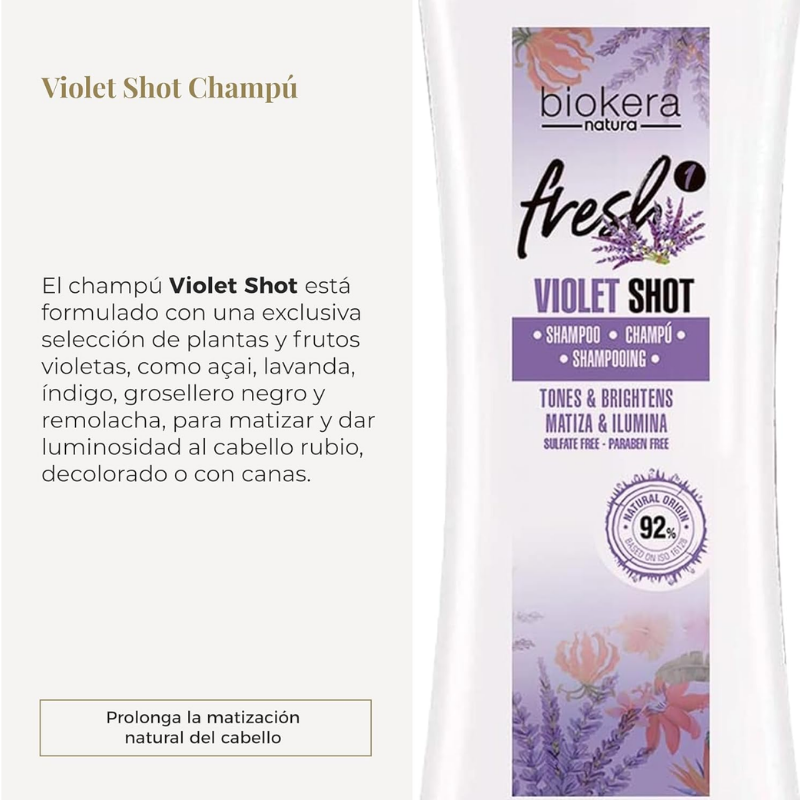 Salerm - Biokera Fresh Violet Champú Ultra - 300 ml