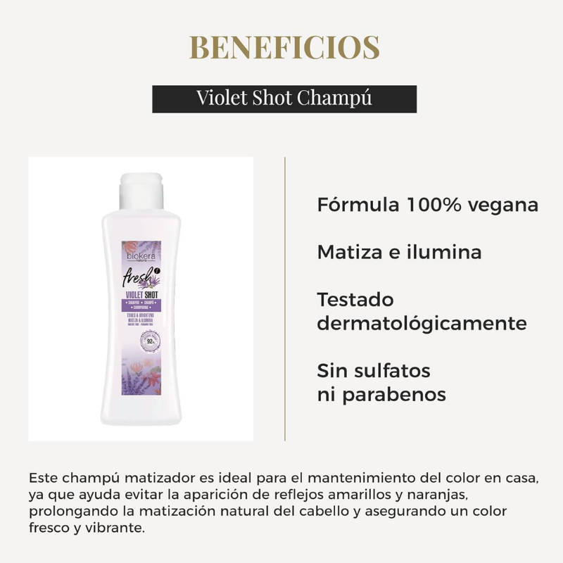 Salerm - Biokera Fresh Violet Champú Ultra - 1000 ml