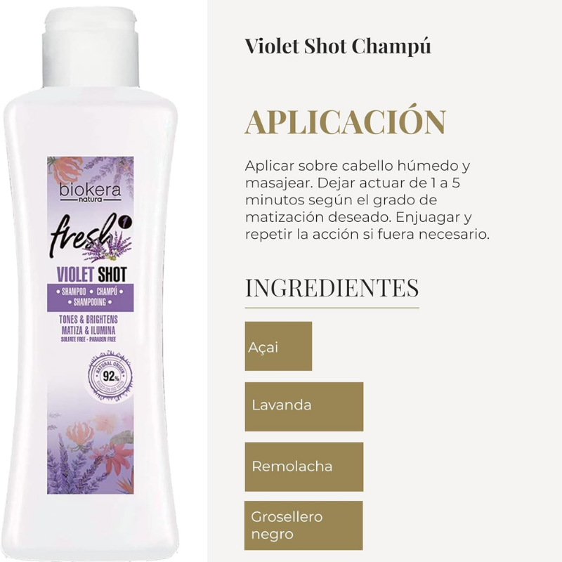 Salerm - Biokera Fresh Violet Champú Ultra - 1000 ml